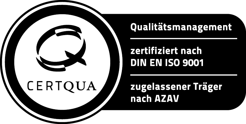 Certqua-Zertifizierung nach DIN EN ISO 9001:2015 und AZAV: Geprüftes QM-System zur ständigen Verbesserung des Unternehmens